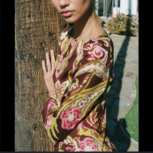 Zara printed midi dress - Picture 2 of 3